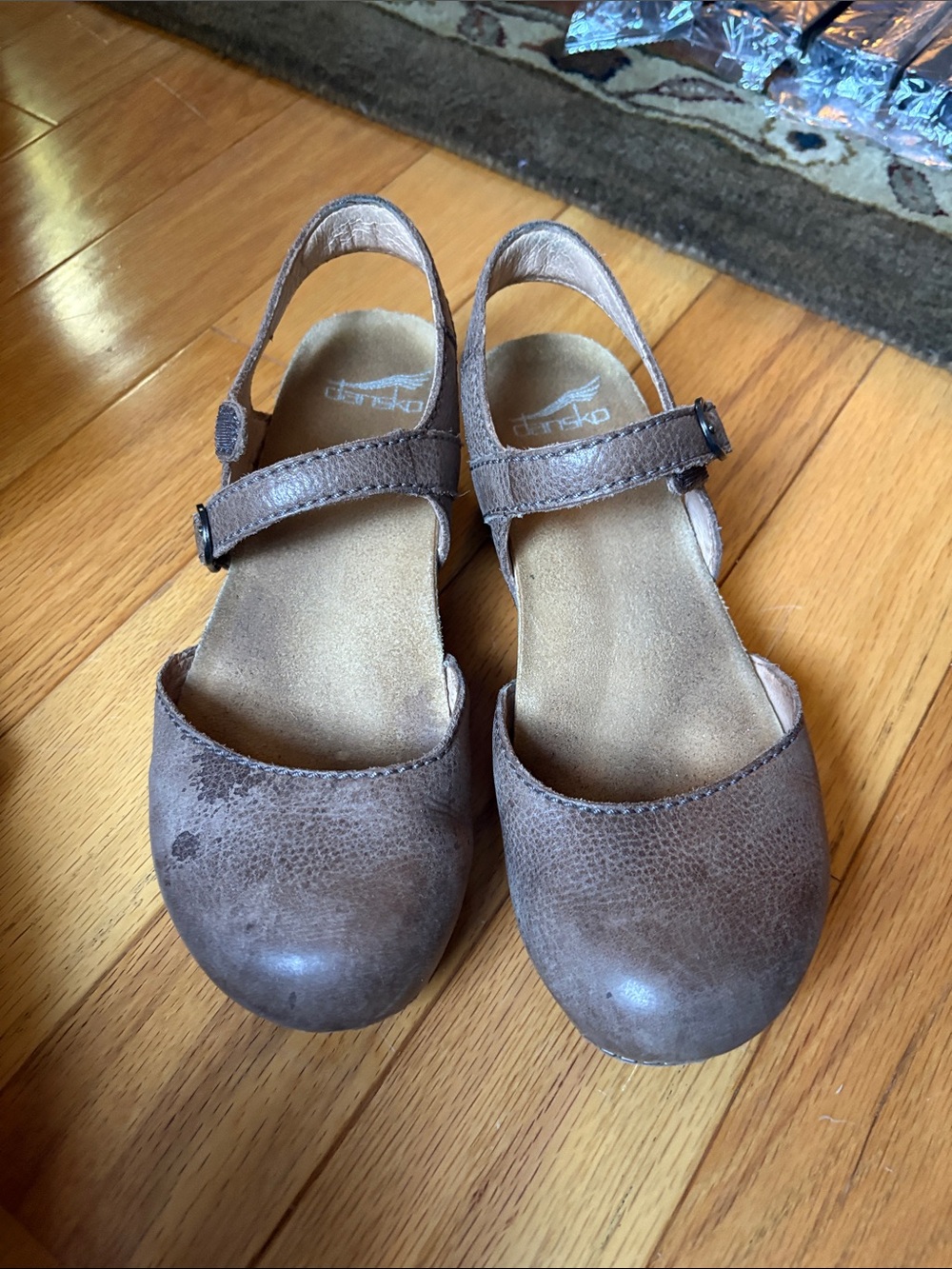 Dansko Kids Brown Mary Jane Sandals with Ankle Strap